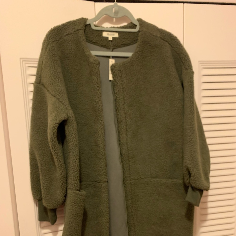 NWTs Madewell GreenTeddy Coat size Xs
